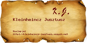 Kleinheincz Jusztusz névjegykártya